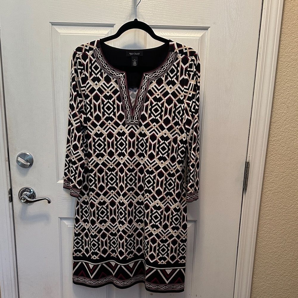White House Black Market Multicolor Geometric Dress